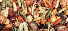 Botana con haba, cacahuate enchilado, pepita y garbanzo enchilado