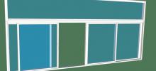 Diseño de ventana alumnio PVC con vista 3d