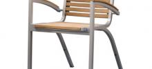 SILLA ALUMINIO Y MADERA CUMARU APILABLE 
