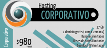 Hosting Corporativo $980 pesos con 17GB y 1 dominio gratis
