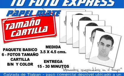 Fotos Tamaño Cartilla - Papel mate - Para tramites escolares y oficiales - 