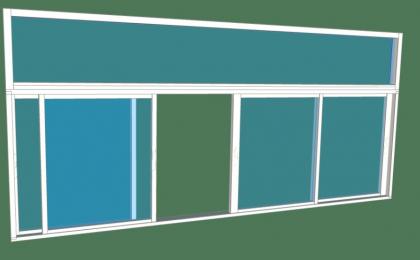 Diseño de ventana alumnio PVC con vista 3d