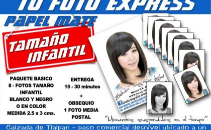 Fotos Tamaño infantil - Papel mate - Para tramites escolares y oficiales -