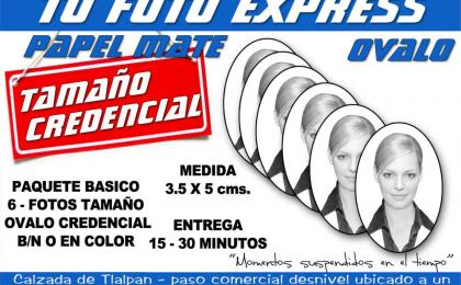 Fotos Tamaño Ovalo Credencial - Papel mate - Para tramites escolares y oficiales