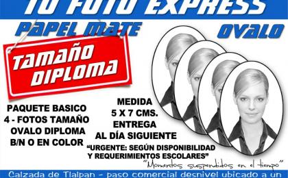 Fotos Tamaño Ovalo Diploma - Papel mate - Para tramites escolares y oficiales - 