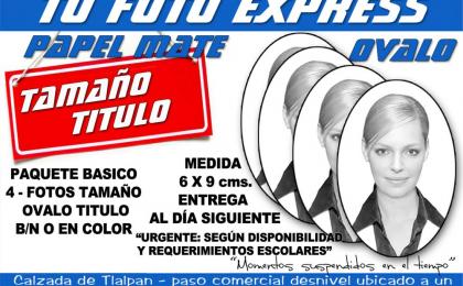 Fotos Tamaño OvaloTitulo - Papel mate - Para tramites escolares y oficiales - 