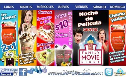 franquicia Raspa2 las Bahamas, nedocio de raspados, crepas, cafe
