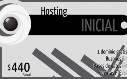 Hosting Inicial $440 pesos, 6GB de almacenamiento y dominio gratis.