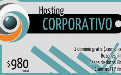 Hosting Corporativo $980 pesos con 17GB y 1 dominio gratis